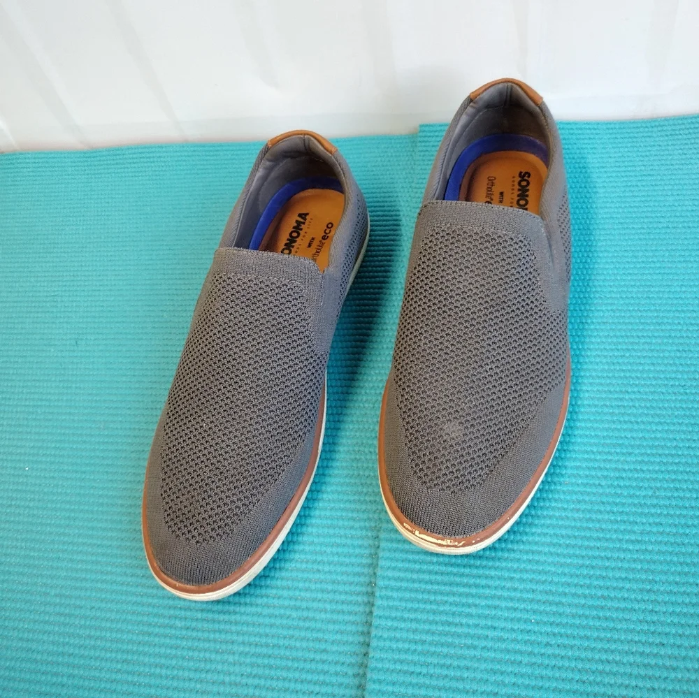 Sonoma Dewitt Men's Slip On Shoes Knitted Grey Ortholite 12M